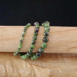 Bracelet perles Rubis Zoïsite