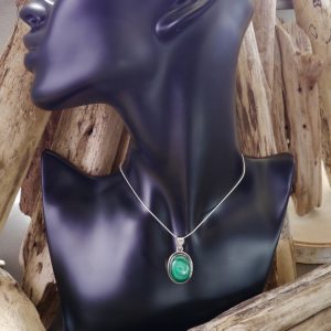 Pendentif Argent Malachite (FP-PArgMal1)