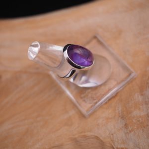 Bague Argent Améthyste petit oval