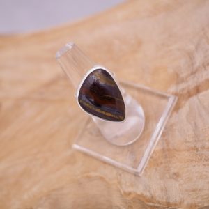 Bague Argent Œil de Fer Triangle