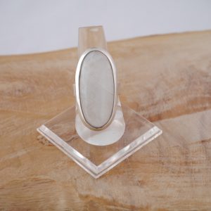 Bague Argent Pierre de Lune Ovale Allongé