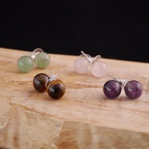 Boucle d'oreille clou perle de 10mm