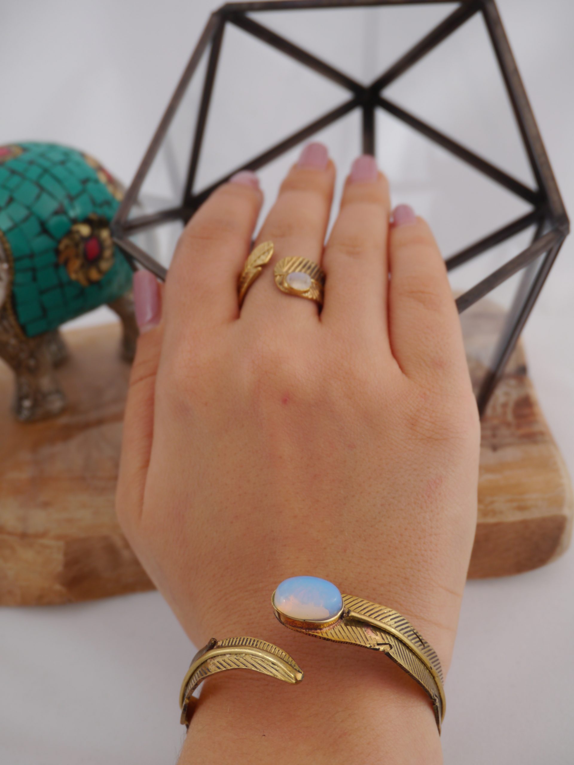 Bague Fantaisie Plume avec Pierre (790) – Image 7