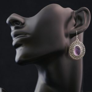 Boucle d'oreilles Argent Améthyste (FP-Amet2)