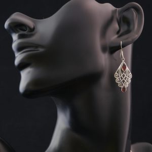 Boucle d'oreilles Argent Grenat (FP-Grena1)