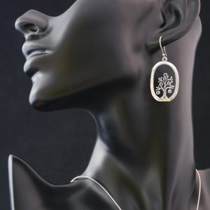 Boucle d'Oreilles Fantaisie Arbre de Vie Oval (180)