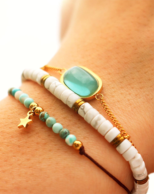 bijoux-fantaisie Bijoux fantaisie perle, étoile pierre verte