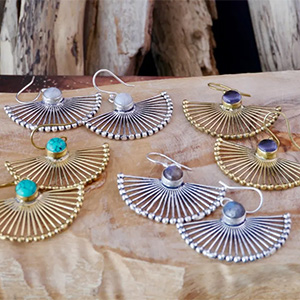 Boucles d'oreilles avec pierre