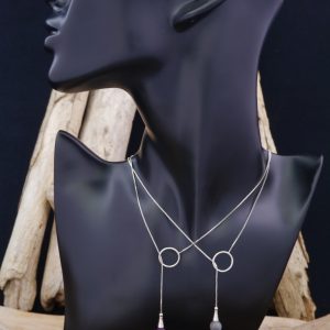 Collier Argent avec Perle sans fermoir