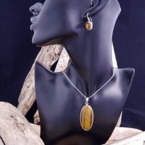 Pendentif Argent Oeil de Tigre (T-POdT1)