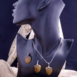 Pendentif goutte Oeil de Tigre Pointe en bas