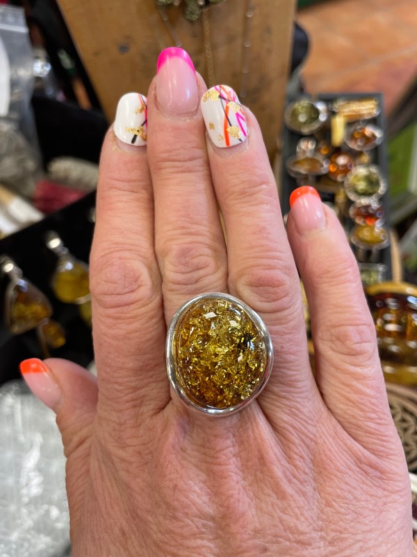 Bague argent et ambre jaune 248 – Image 6